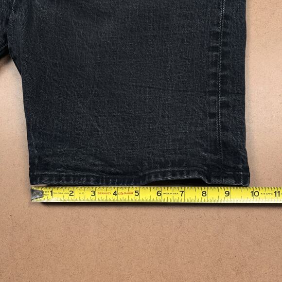Levi's 501 Jean Shorts MEASURES 34 WAIST Faded Black Denim Button Fly Jorts - Picture 14 of 14
